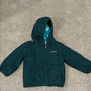 Columbia Kids Green Reversible Hooded Jacket Size 3T